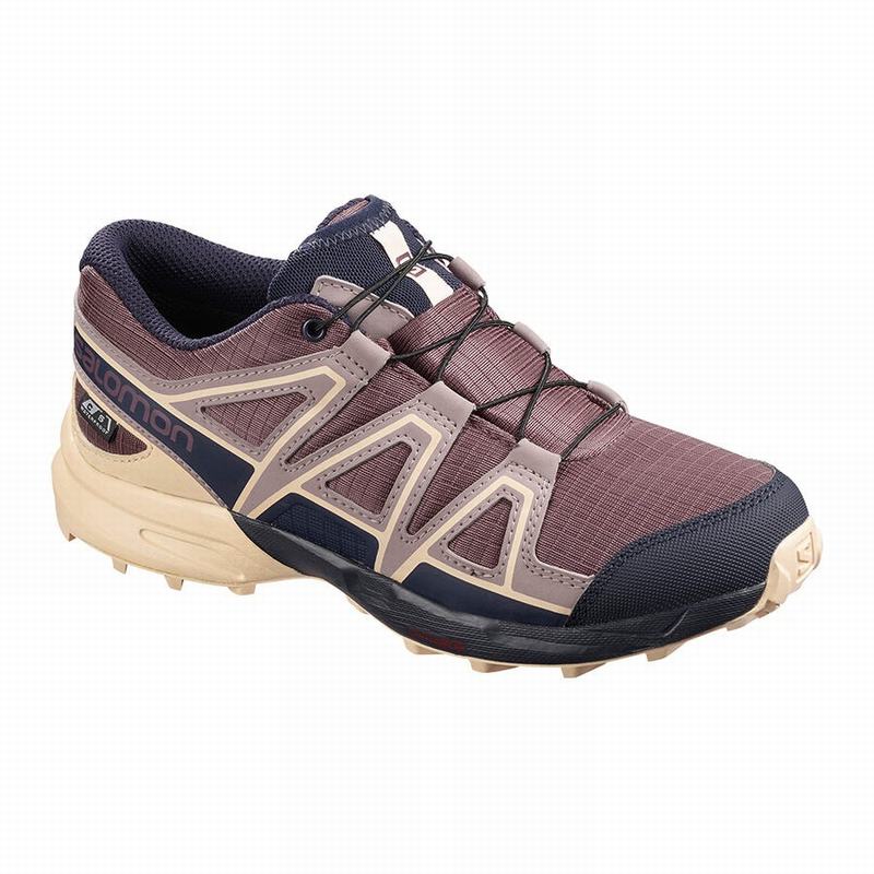 Chaussures De Trail Running Salomon Enfant Bordeaux / Bleu - Salomon SPEEDCROSS CLIMASALOMON™ WATERP